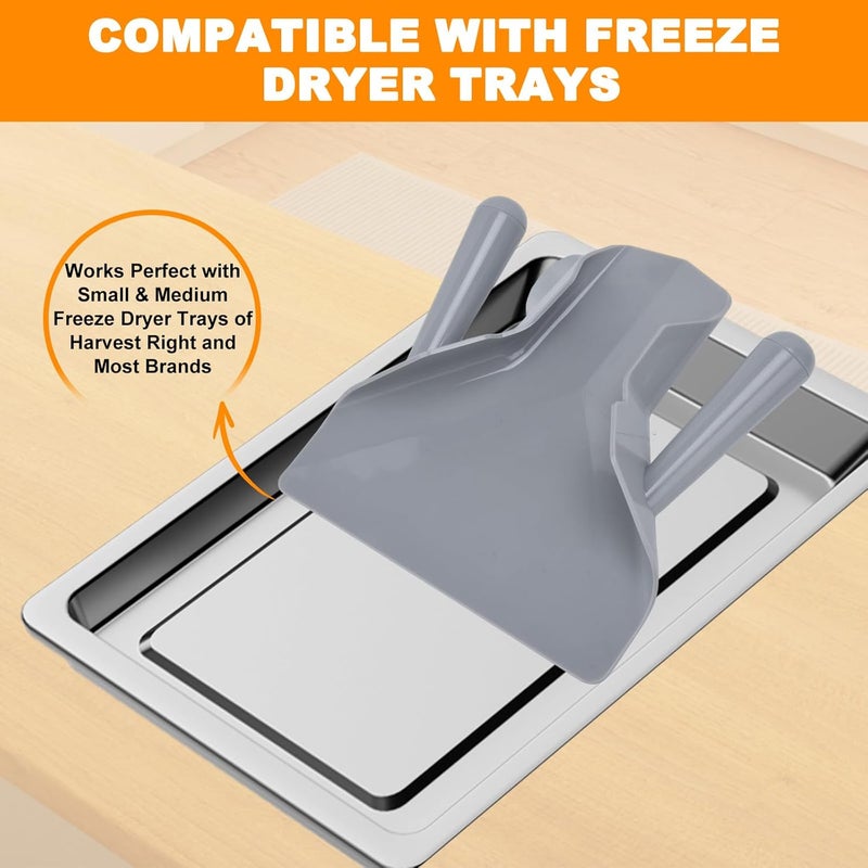 diatomiteco Freeze Dryer Scoop, Perfectly Fit Harvest Right Trays, Freeze Dryer Accessories, Quick Fill Tool to Bag Freeze Dried Food, Multipurpose Speed Scooper for French Fries, Skittles, Snacks, Double Handle - Image 4